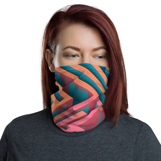 3D Maze Illusion | 3D Patterns | All-Over Print Neck Gaiter - #1