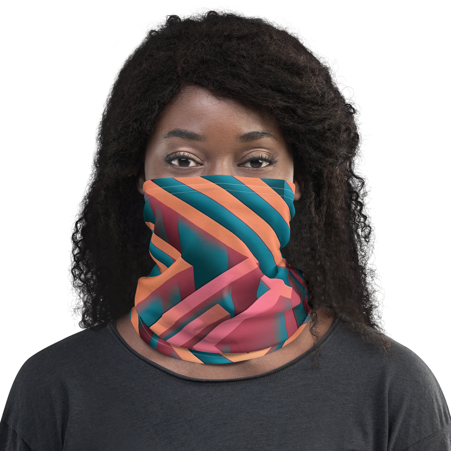 3D Maze Illusion | 3D Patterns | All-Over Print Neck Gaiter - #1