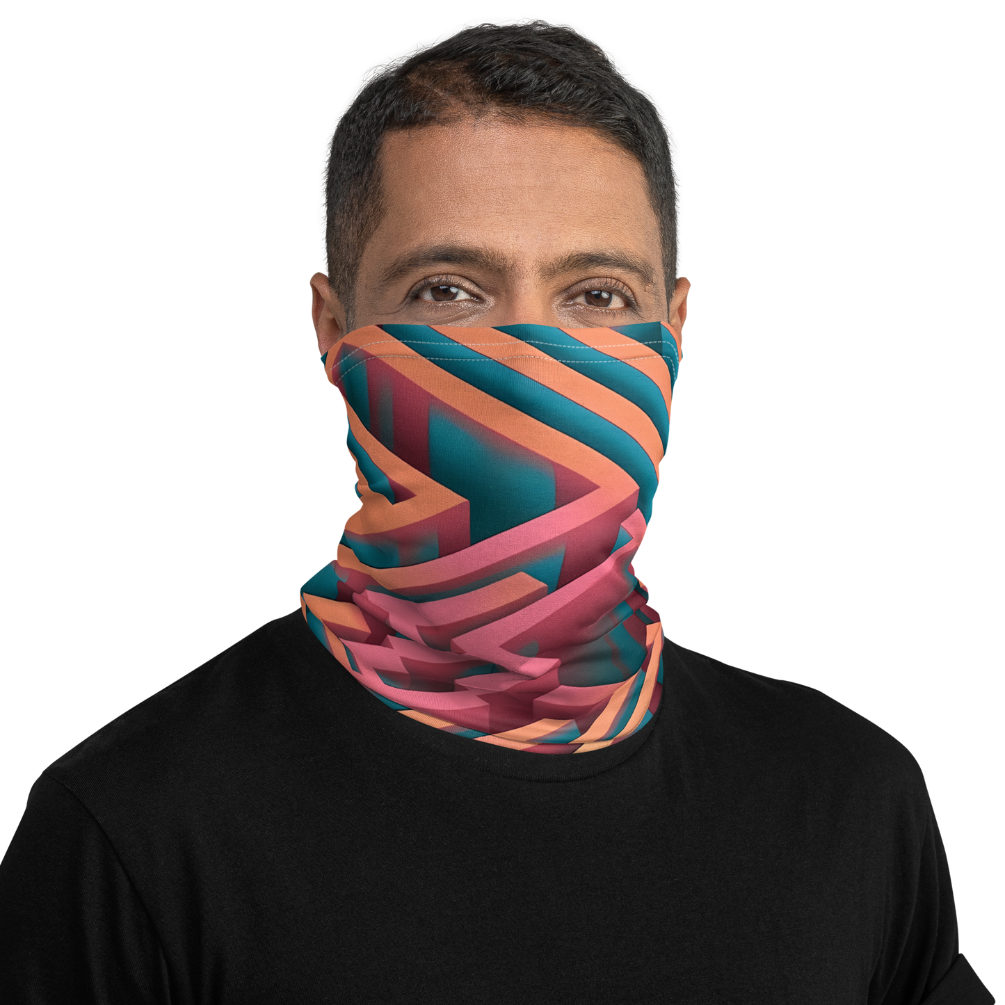 3D Maze Illusion | 3D Patterns | All-Over Print Neck Gaiter - #1