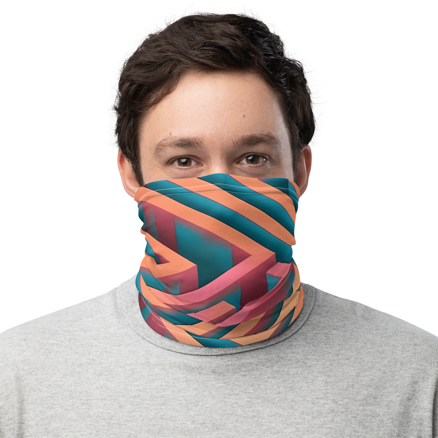 3D Maze Illusion | 3D Patterns | All-Over Print Neck Gaiter - #1