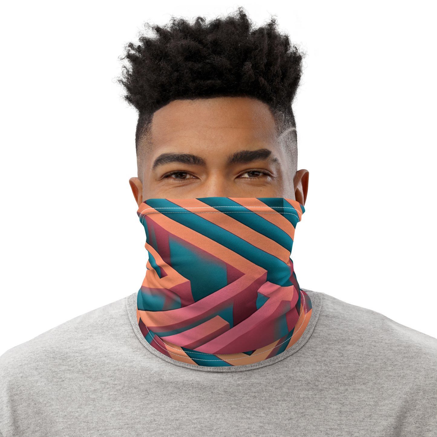 3D Maze Illusion | 3D Patterns | All-Over Print Neck Gaiter - #1