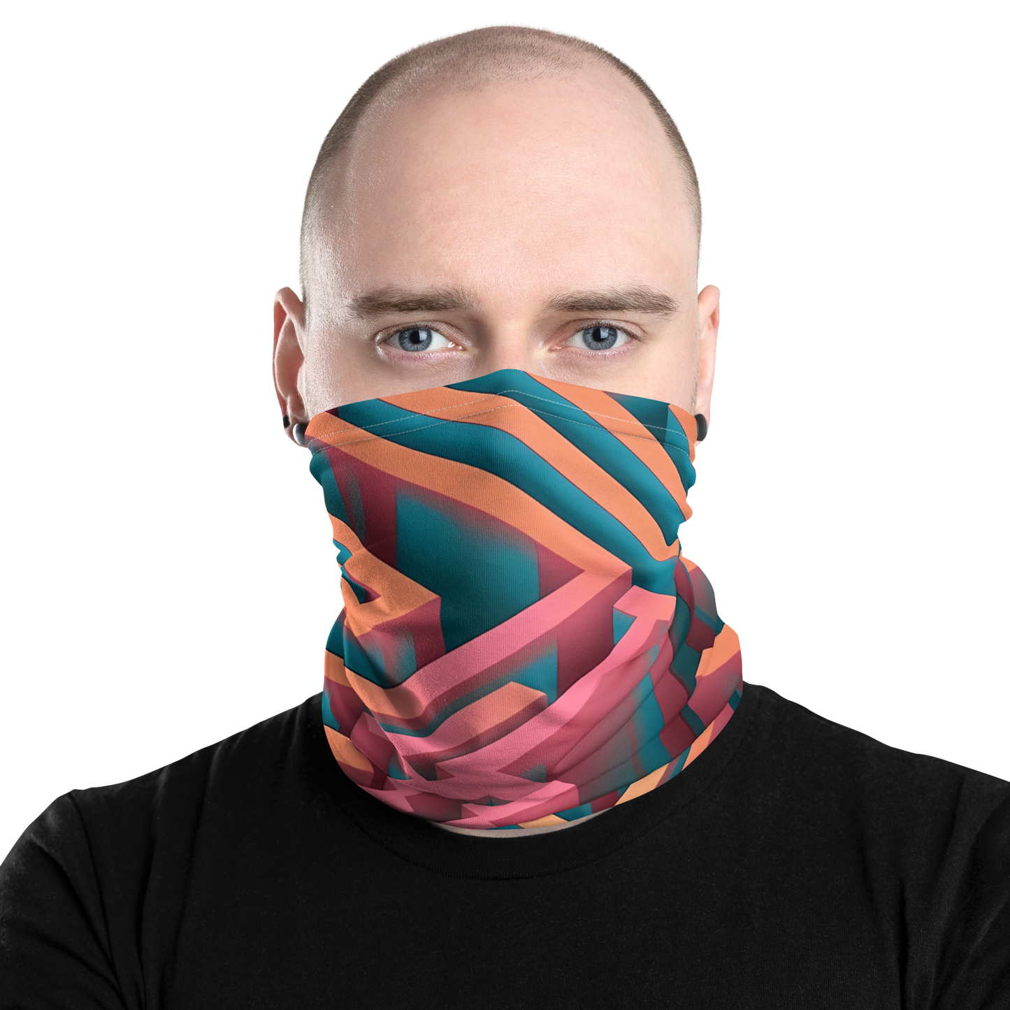 3D Maze Illusion | 3D Patterns | All-Over Print Neck Gaiter - #1