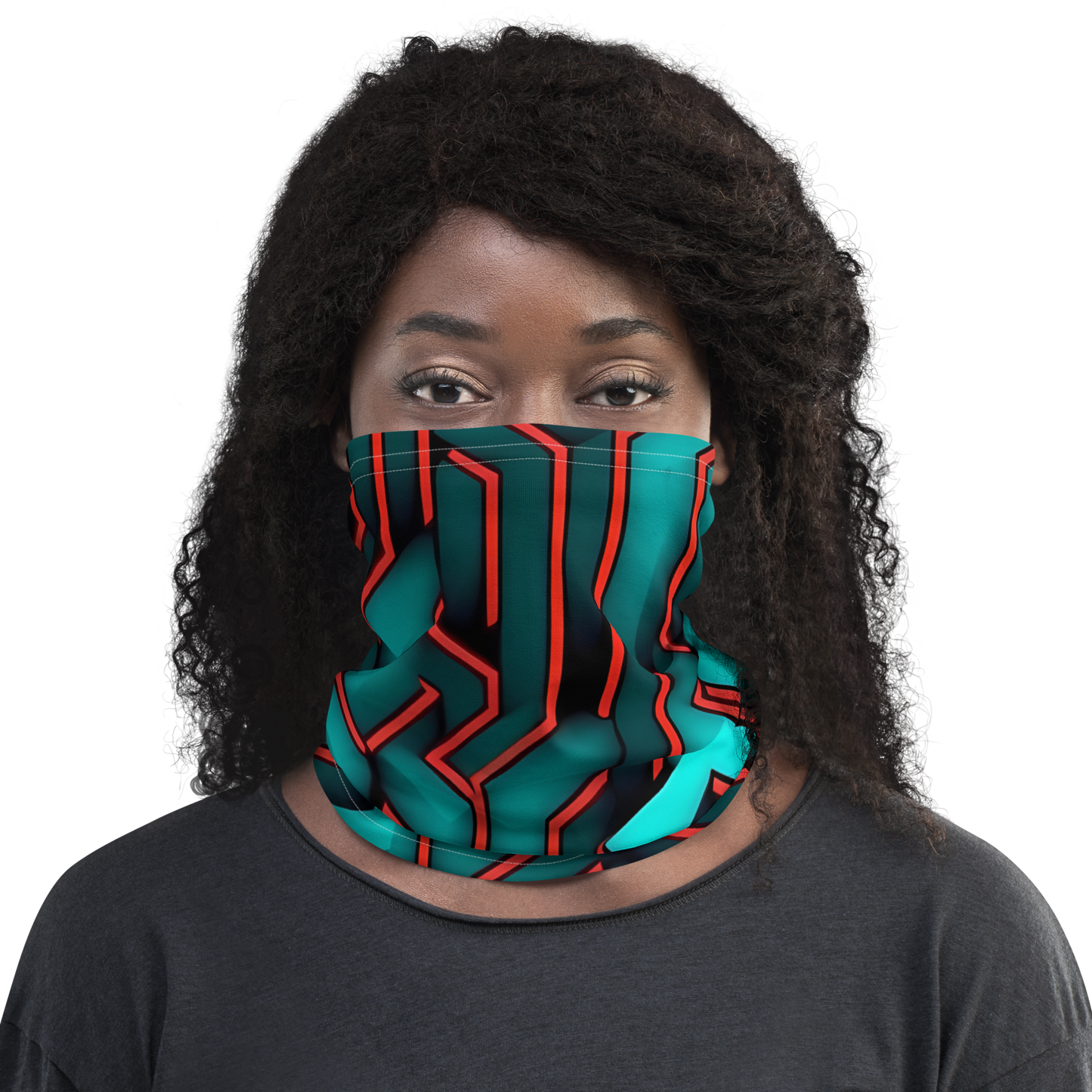 3D Maze Illusion | 3D Patterns | All-Over Print Neck Gaiter - #2