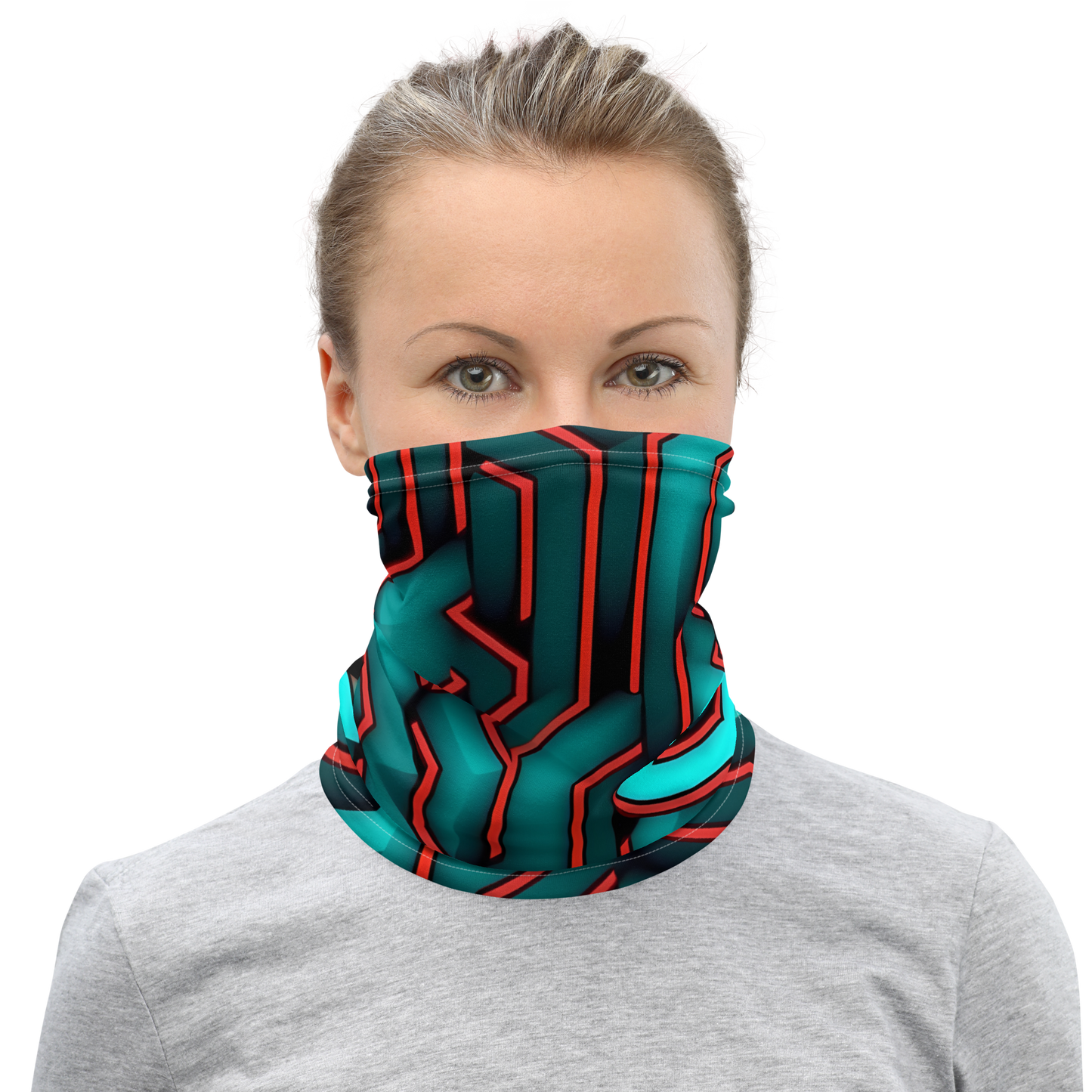 3D Maze Illusion | 3D Patterns | All-Over Print Neck Gaiter - #2