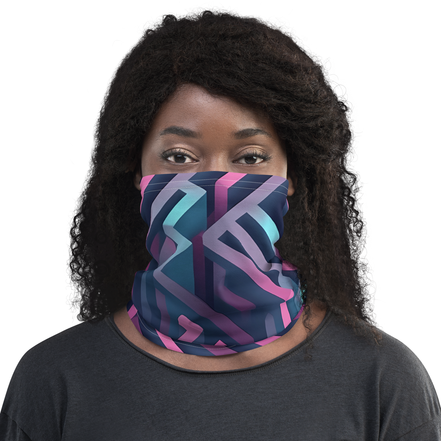 3D Maze Illusion | 3D Patterns | All-Over Print Neck Gaiter - #4