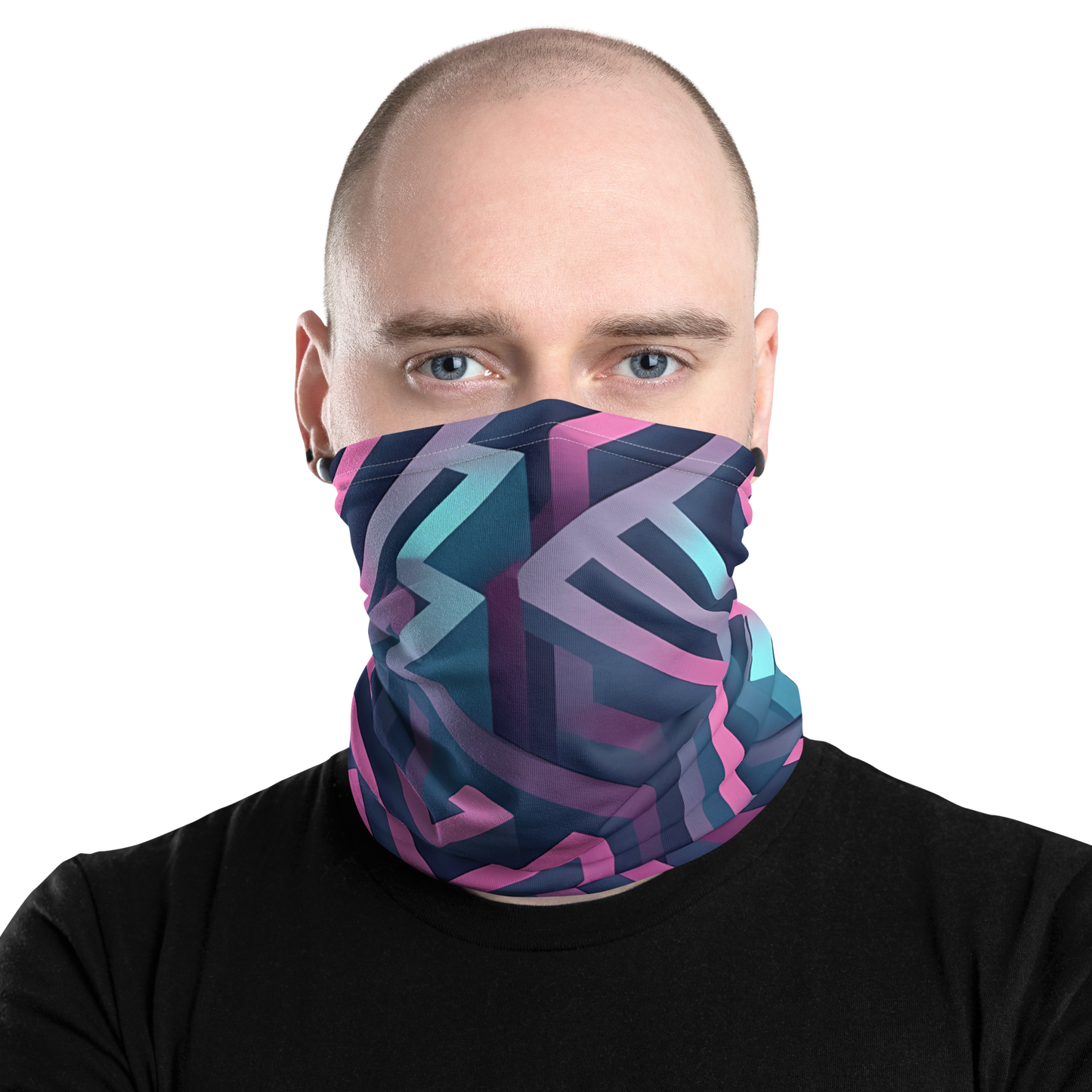 3D Maze Illusion | 3D Patterns | All-Over Print Neck Gaiter - #4