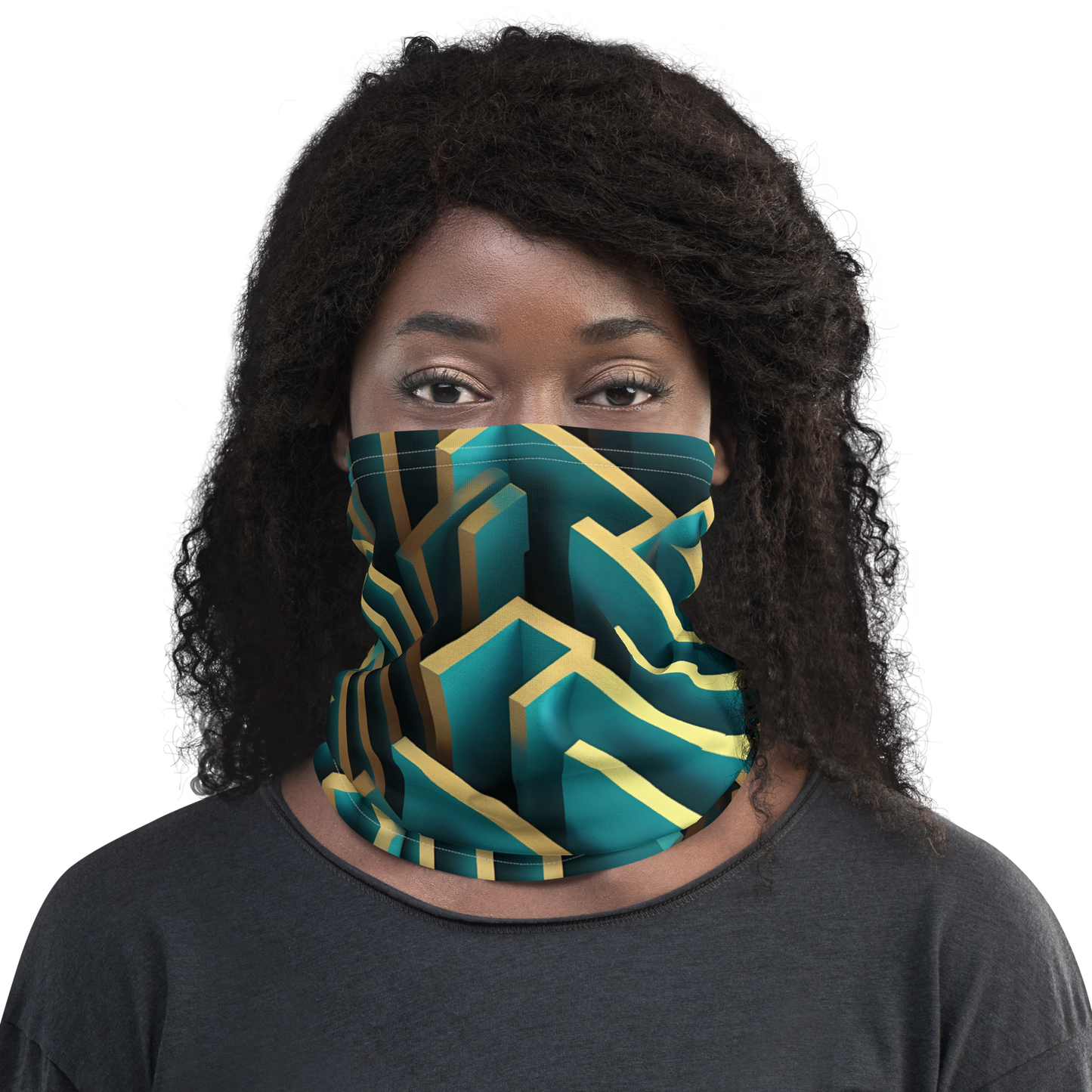 3D Maze Illusion | 3D Patterns | All-Over Print Neck Gaiter - #5