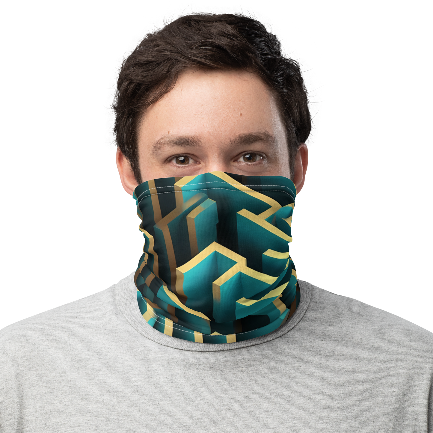 3D Maze Illusion | 3D Patterns | All-Over Print Neck Gaiter - #5