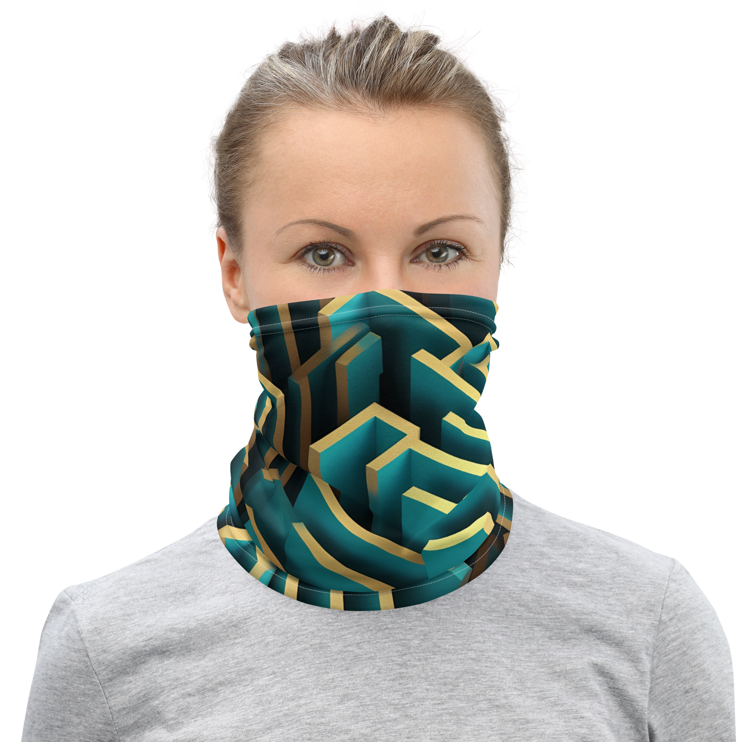 3D Maze Illusion | 3D Patterns | All-Over Print Neck Gaiter - #5