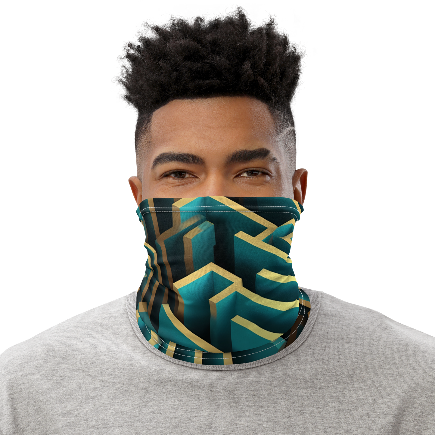 3D Maze Illusion | 3D Patterns | All-Over Print Neck Gaiter - #5