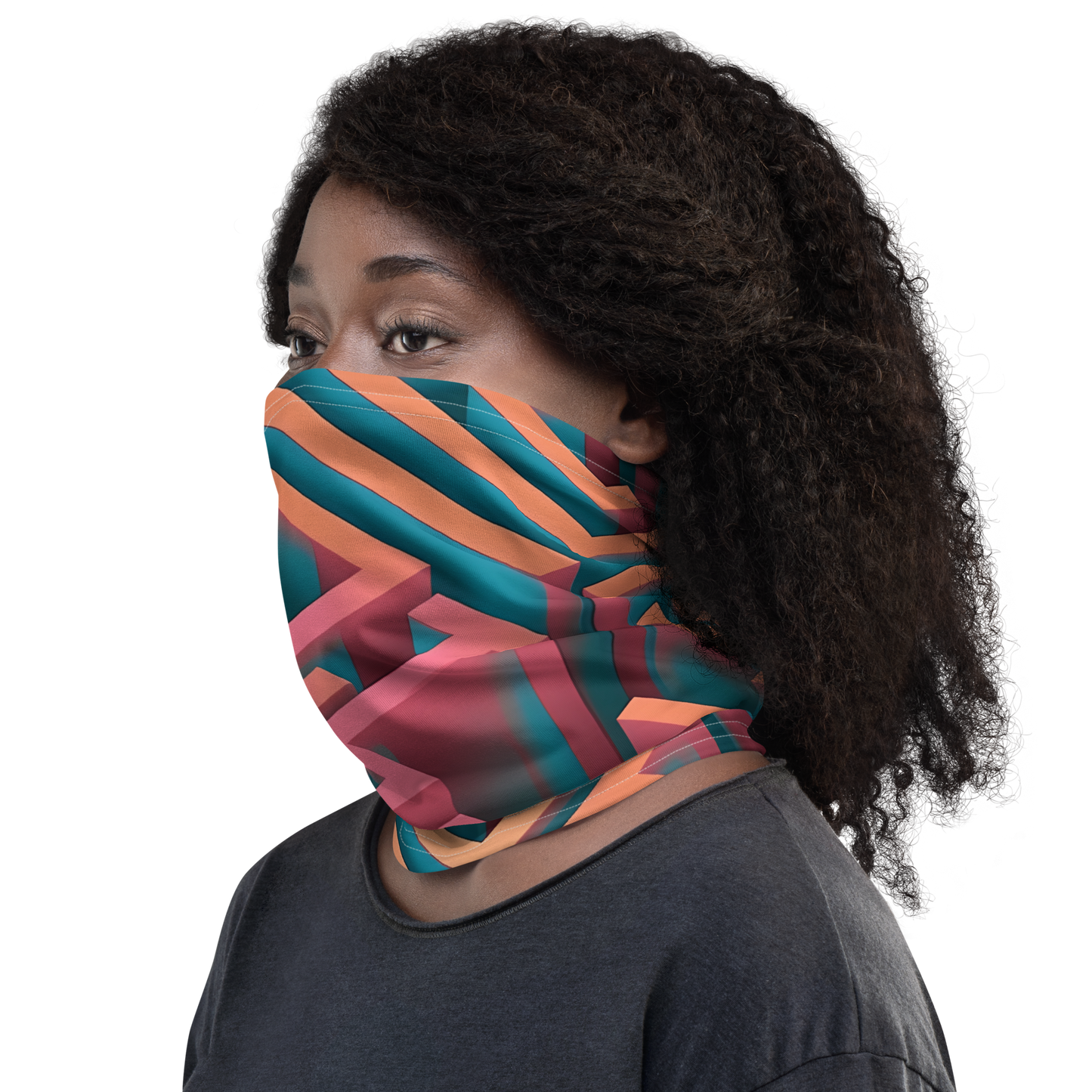 3D Maze Illusion | 3D Patterns | All-Over Print Neck Gaiter - #1