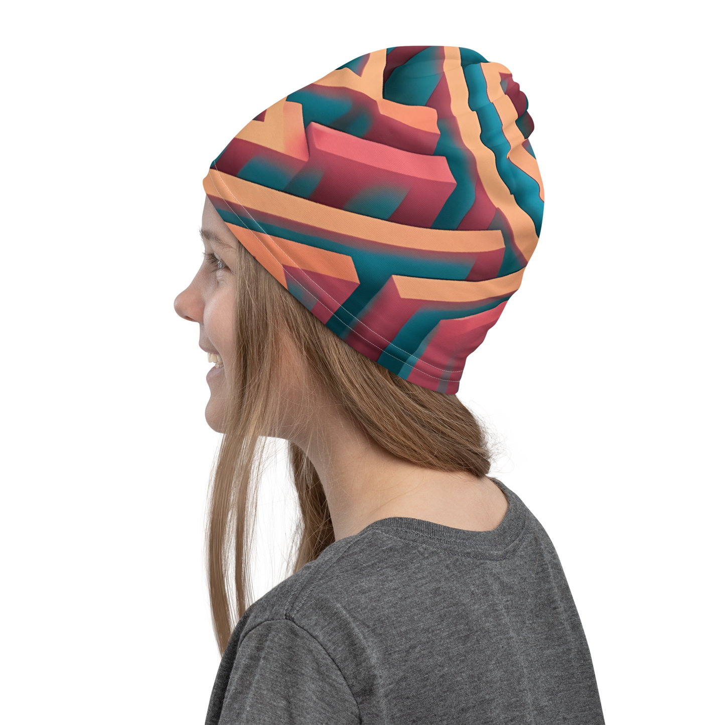 3D Maze Illusion | 3D Patterns | All-Over Print Neck Gaiter - #1