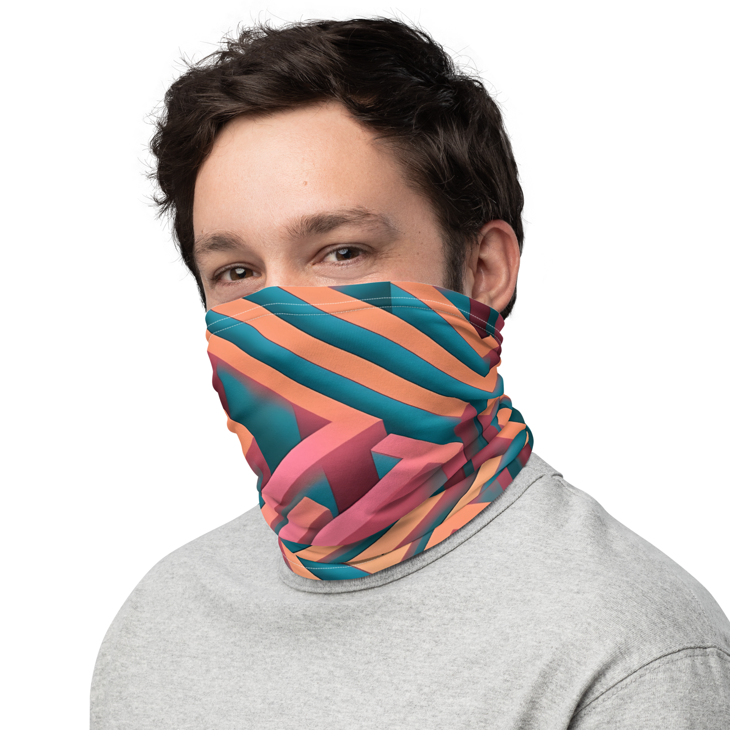 3D Maze Illusion | 3D Patterns | All-Over Print Neck Gaiter - #1