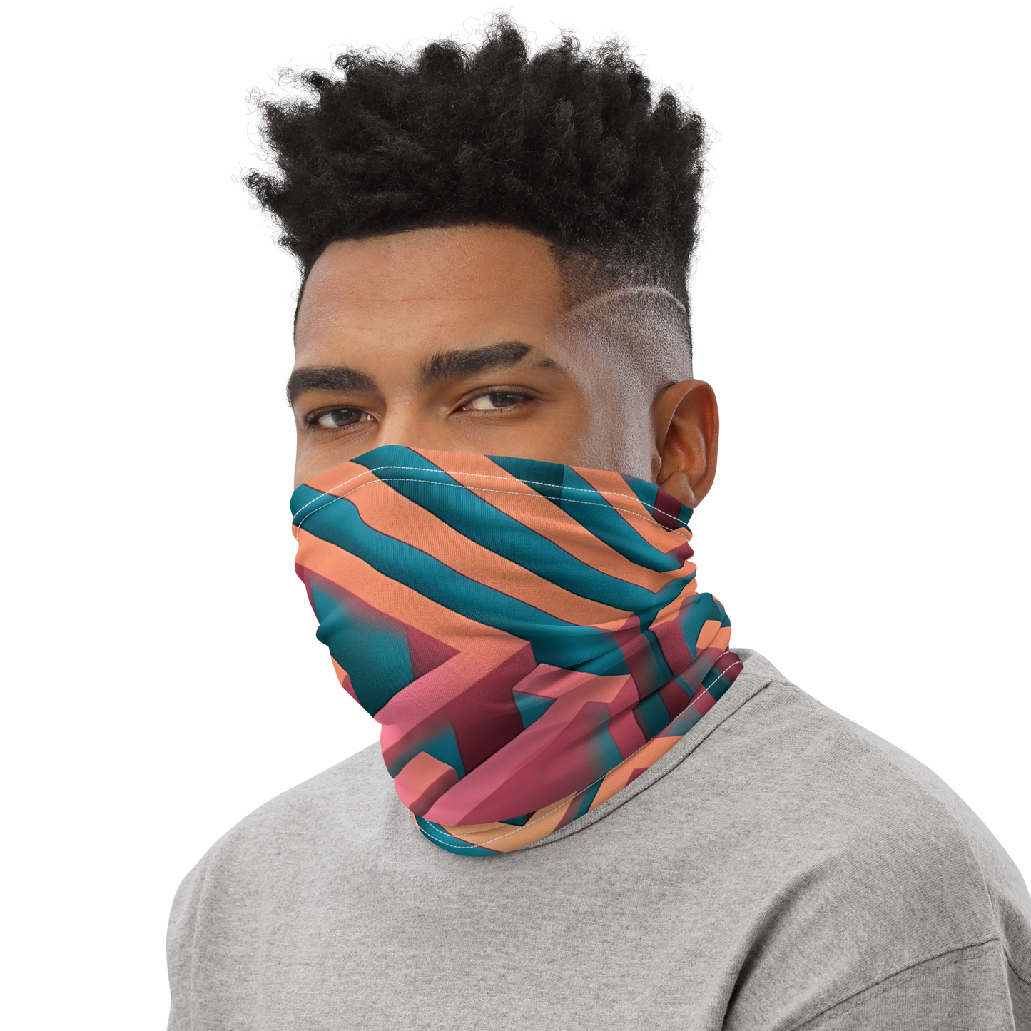 3D Maze Illusion | 3D Patterns | All-Over Print Neck Gaiter - #1