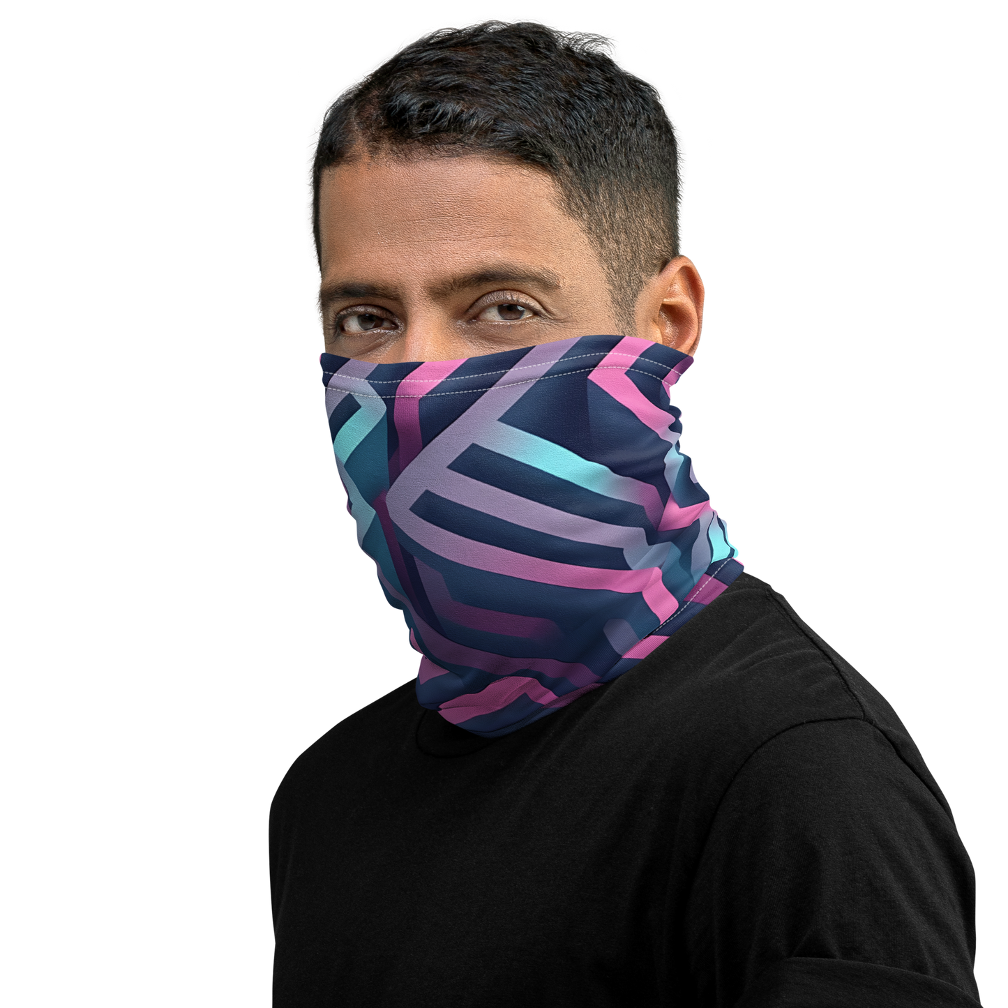 3D Maze Illusion | 3D Patterns | All-Over Print Neck Gaiter - #4