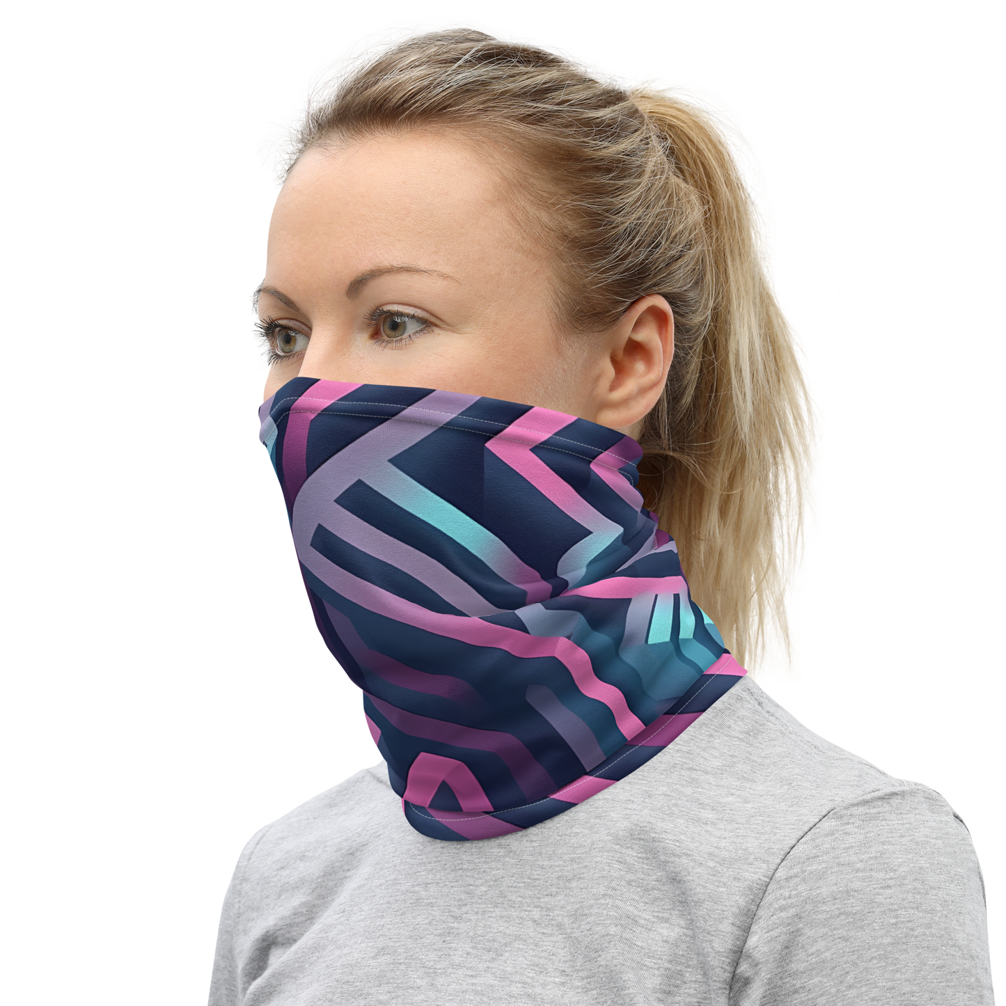 3D Maze Illusion | 3D Patterns | All-Over Print Neck Gaiter - #4