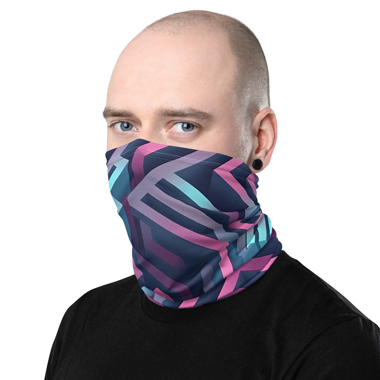 3D Maze Illusion | 3D Patterns | All-Over Print Neck Gaiter - #4