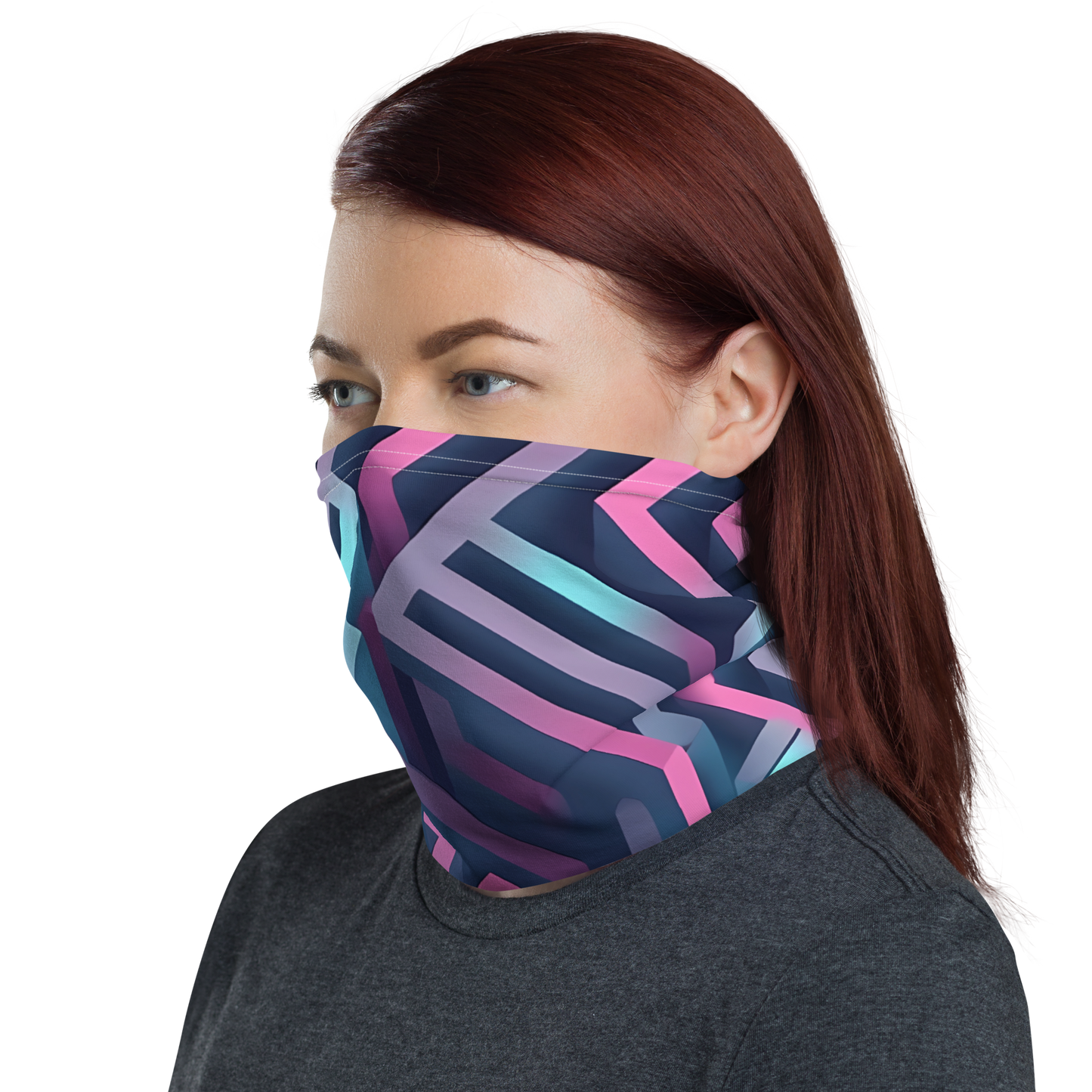 3D Maze Illusion | 3D Patterns | All-Over Print Neck Gaiter - #4