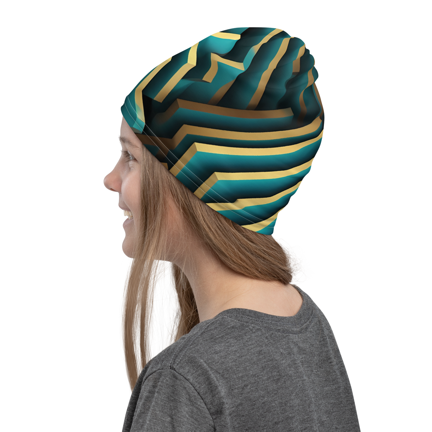 3D Maze Illusion | 3D Patterns | All-Over Print Neck Gaiter - #5