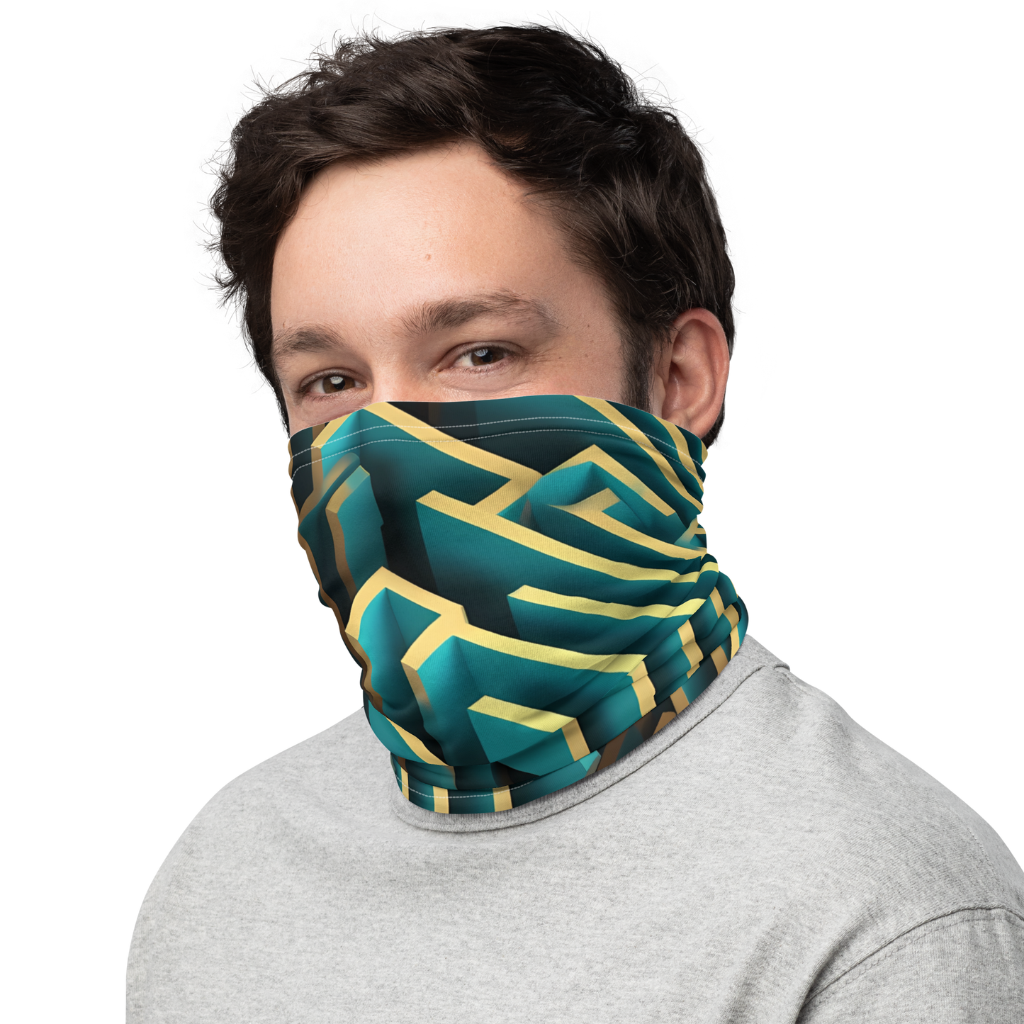 3D Maze Illusion | 3D Patterns | All-Over Print Neck Gaiter - #5