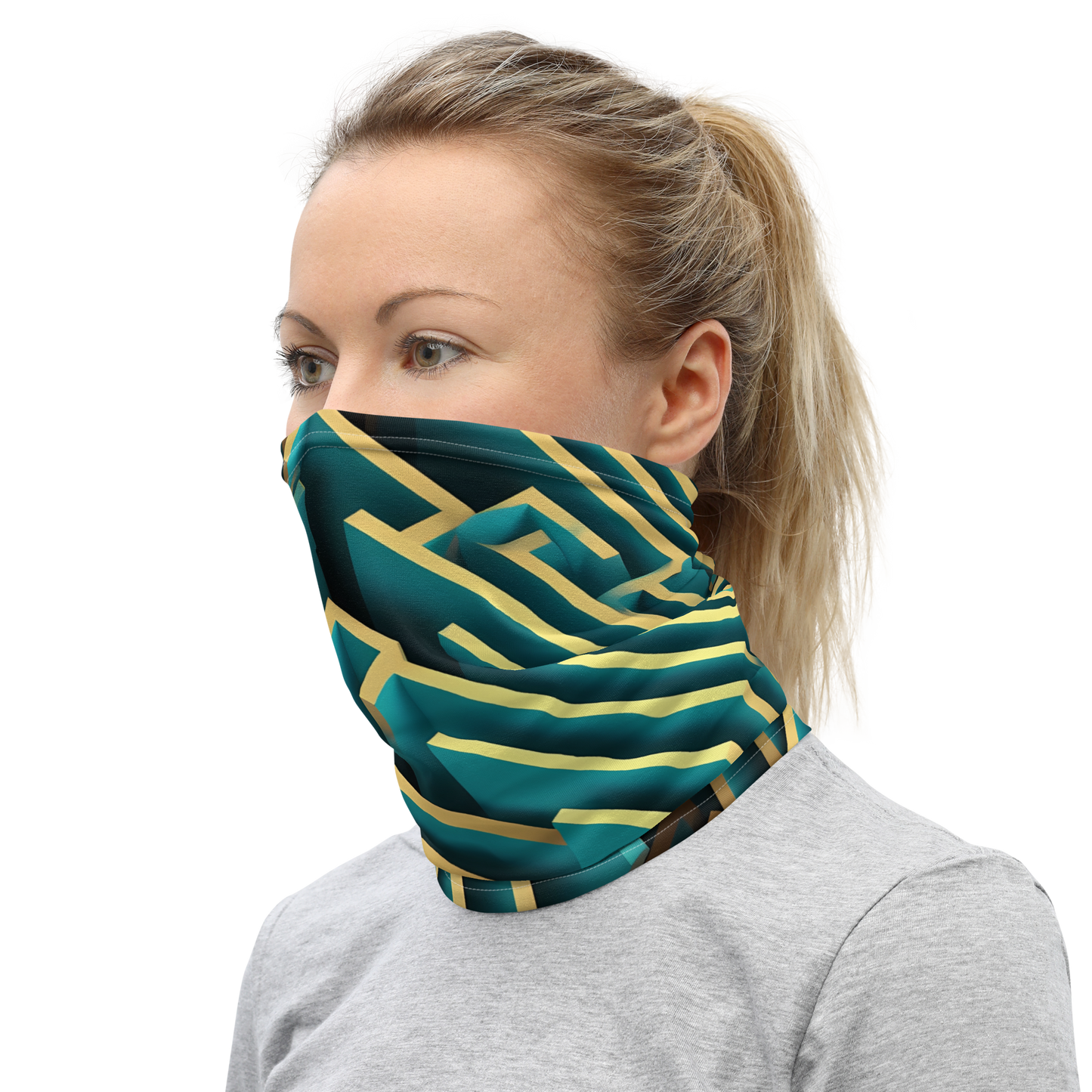 3D Maze Illusion | 3D Patterns | All-Over Print Neck Gaiter - #5