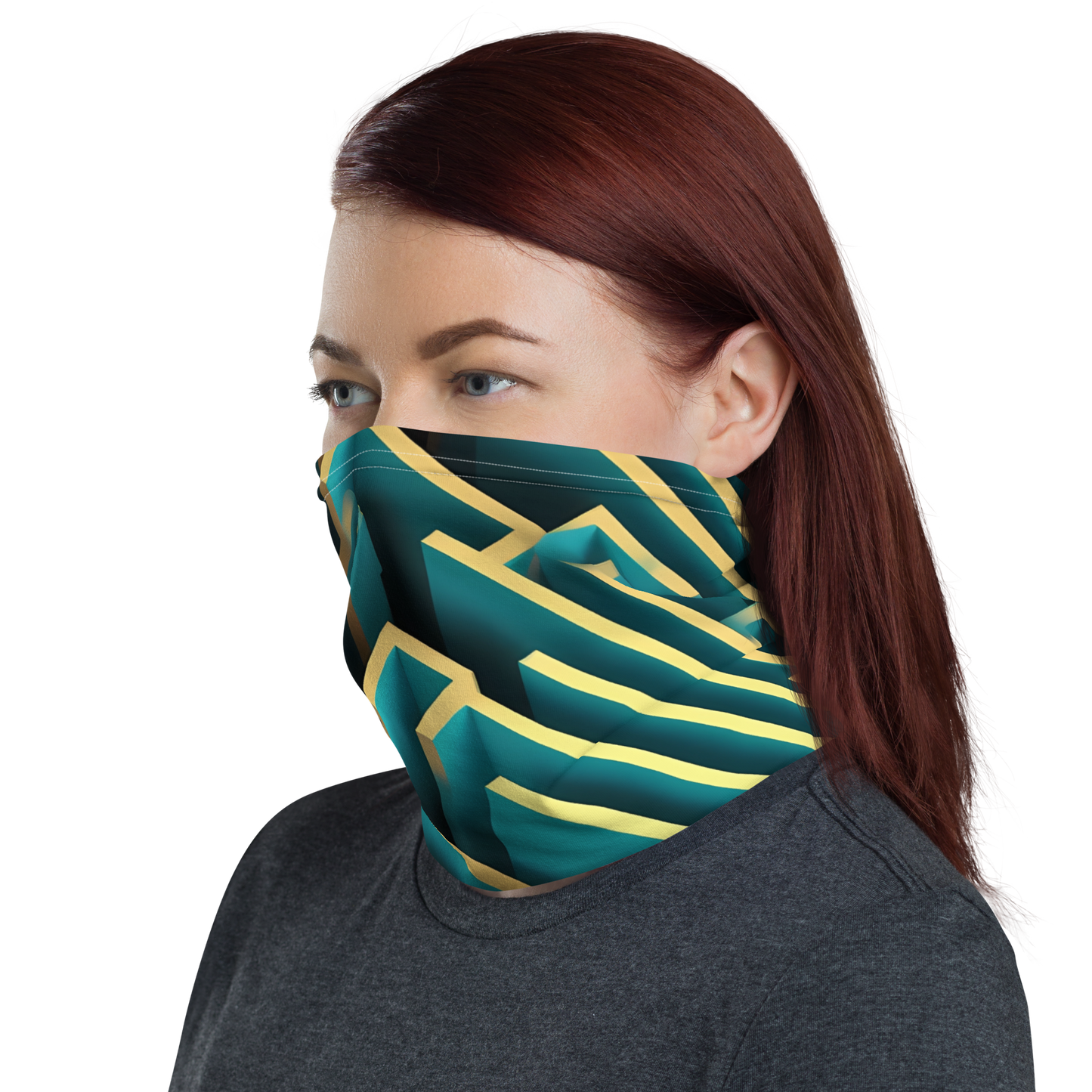 3D Maze Illusion | 3D Patterns | All-Over Print Neck Gaiter - #5