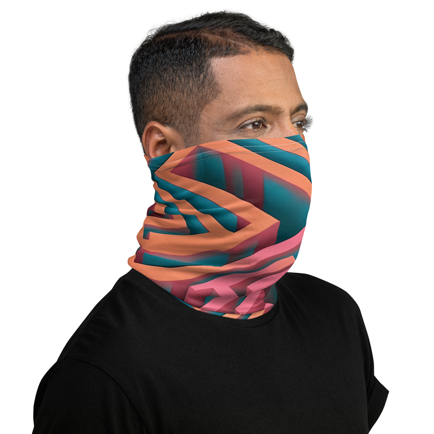 3D Maze Illusion | 3D Patterns | All-Over Print Neck Gaiter - #1