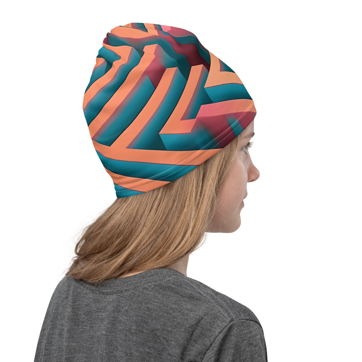 3D Maze Illusion | 3D Patterns | All-Over Print Neck Gaiter - #1