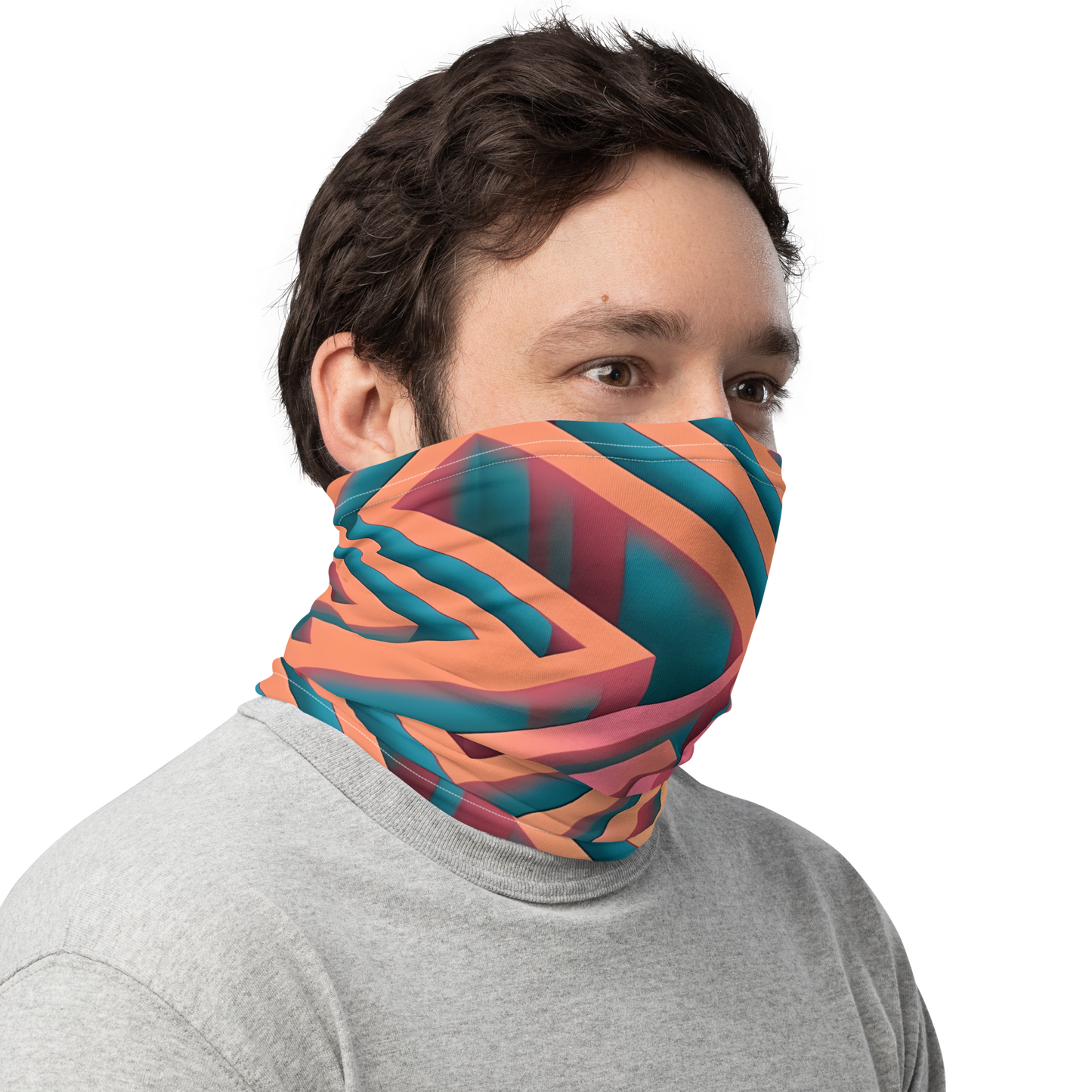 3D Maze Illusion | 3D Patterns | All-Over Print Neck Gaiter - #1