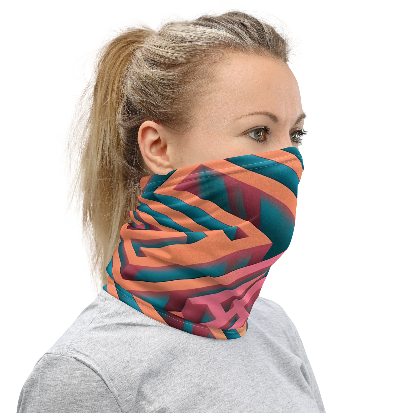 3D Maze Illusion | 3D Patterns | All-Over Print Neck Gaiter - #1