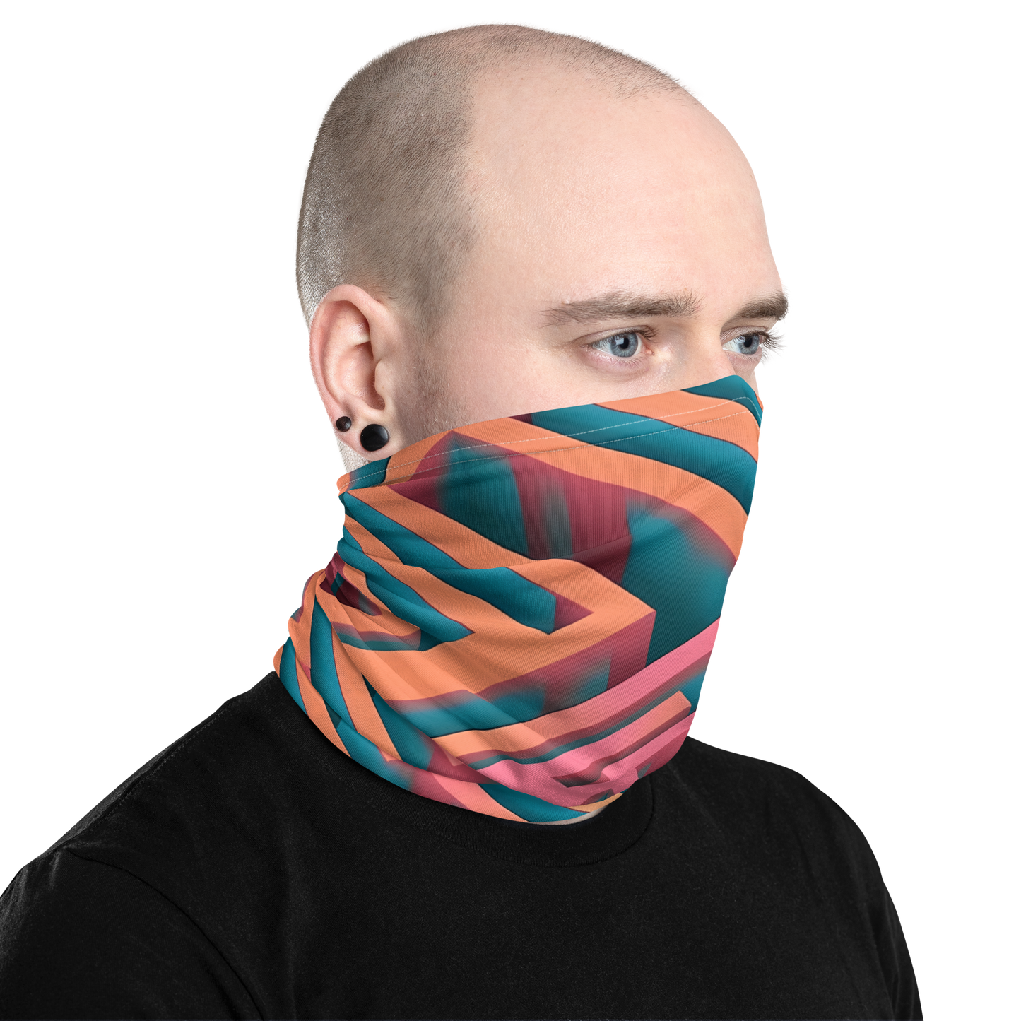 3D Maze Illusion | 3D Patterns | All-Over Print Neck Gaiter - #1