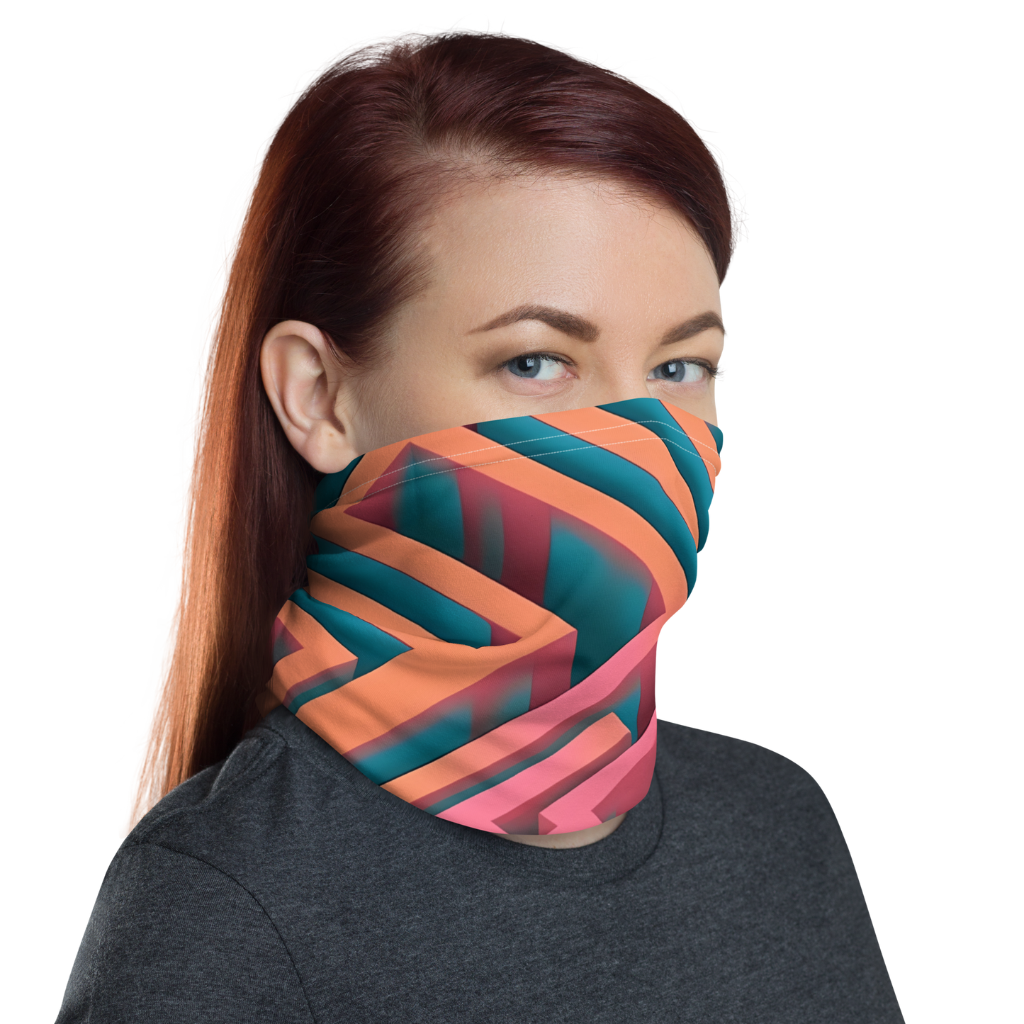 3D Maze Illusion | 3D Patterns | All-Over Print Neck Gaiter - #1