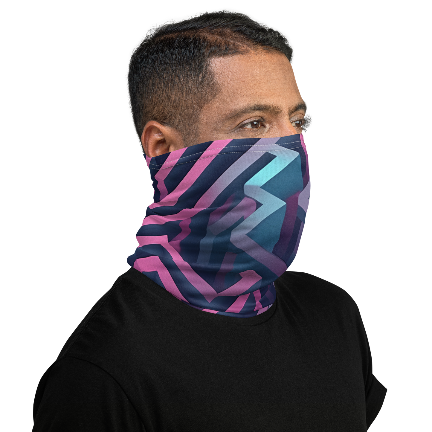 3D Maze Illusion | 3D Patterns | All-Over Print Neck Gaiter - #4