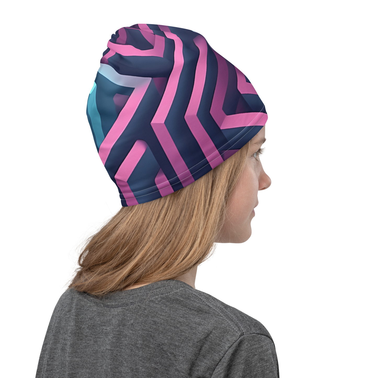 3D Maze Illusion | 3D Patterns | All-Over Print Neck Gaiter - #4