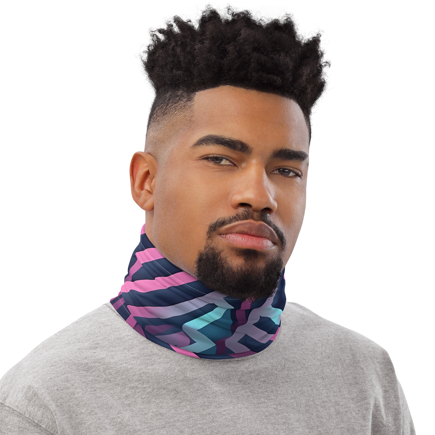 3D Maze Illusion | 3D Patterns | All-Over Print Neck Gaiter - #4