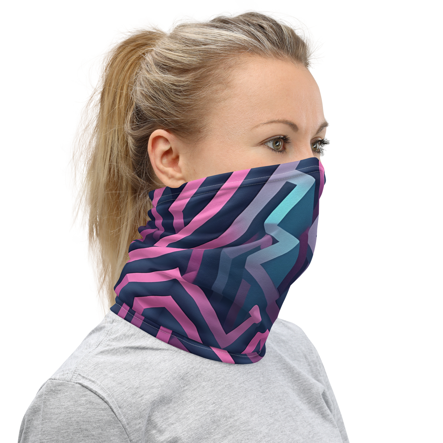 3D Maze Illusion | 3D Patterns | All-Over Print Neck Gaiter - #4