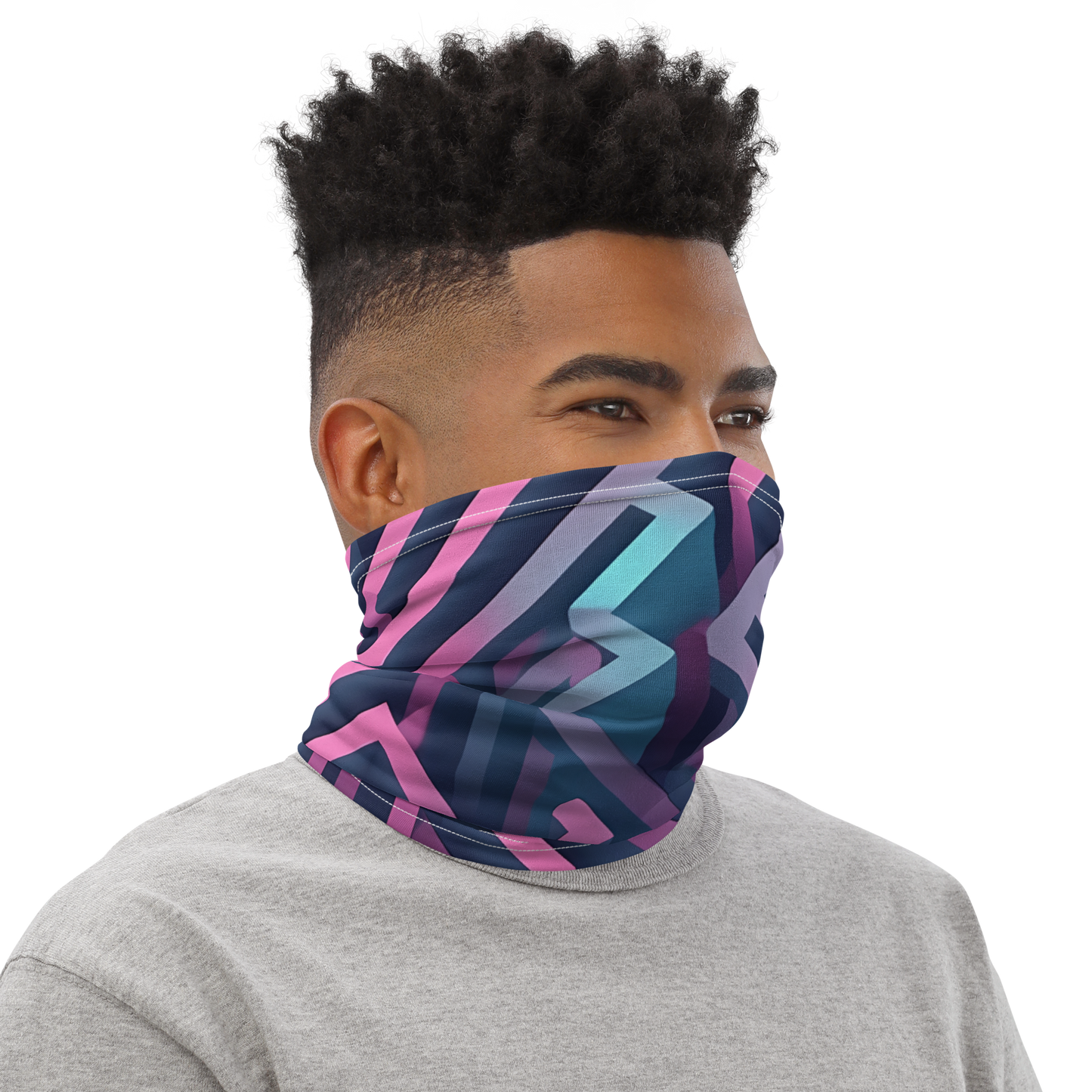 3D Maze Illusion | 3D Patterns | All-Over Print Neck Gaiter - #4