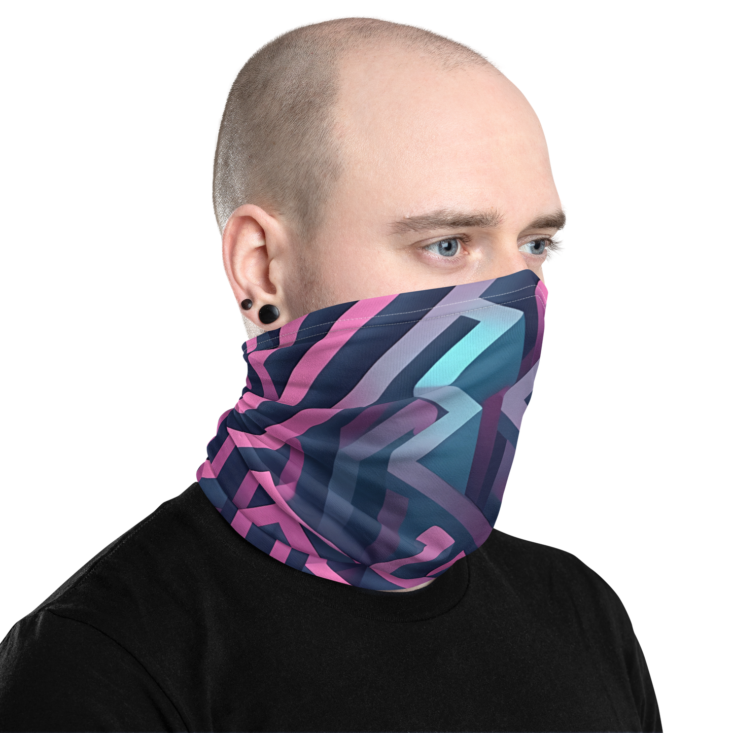 3D Maze Illusion | 3D Patterns | All-Over Print Neck Gaiter - #4