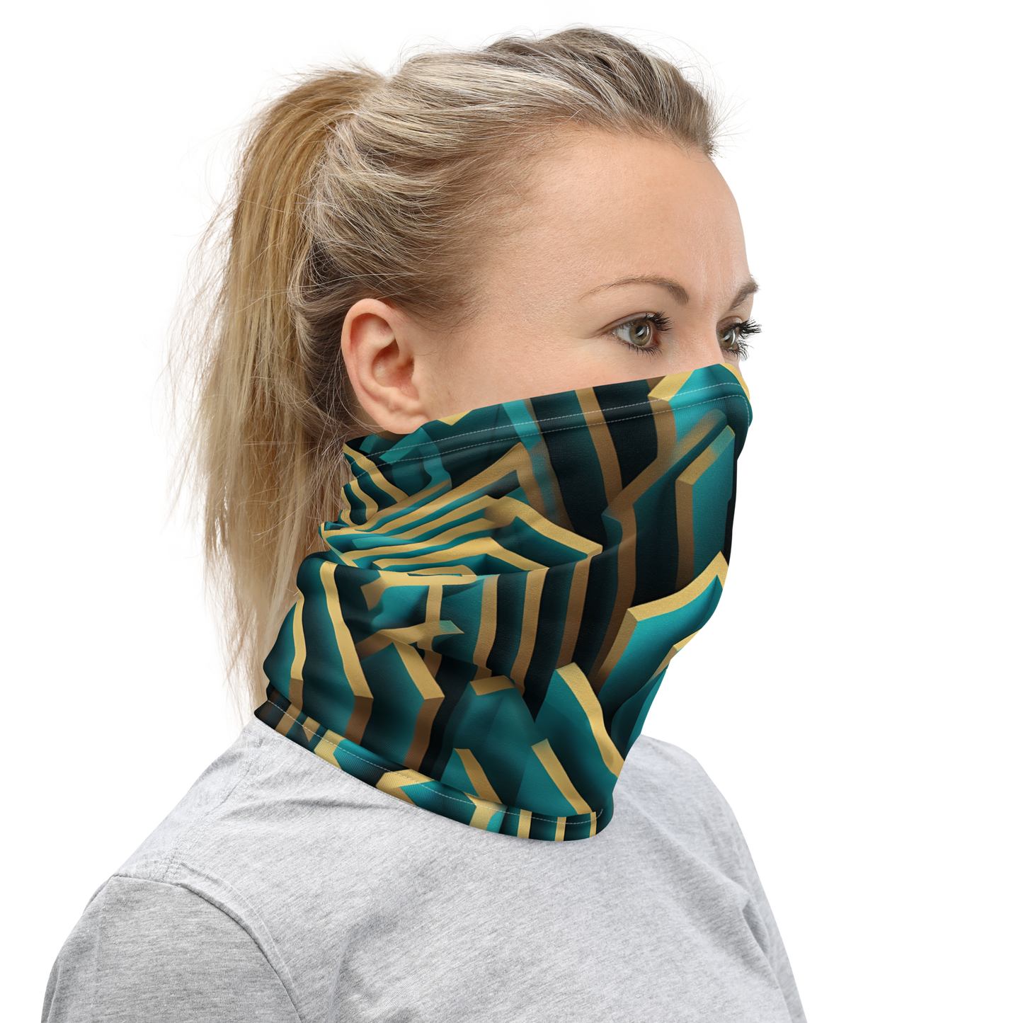 3D Maze Illusion | 3D Patterns | All-Over Print Neck Gaiter - #5