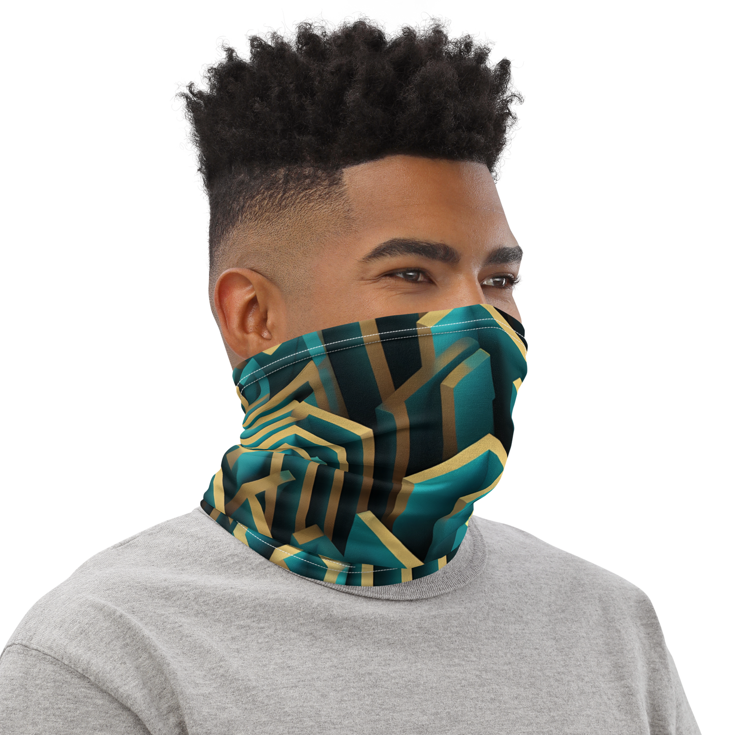 3D Maze Illusion | 3D Patterns | All-Over Print Neck Gaiter - #5