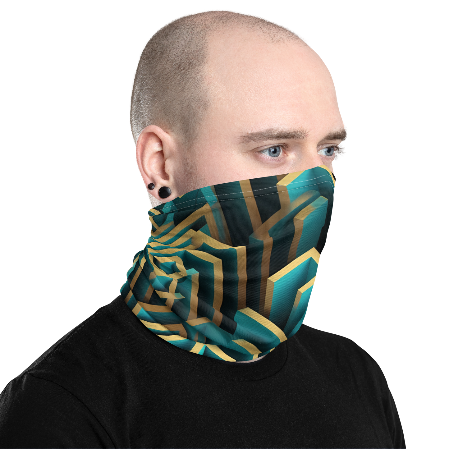 3D Maze Illusion | 3D Patterns | All-Over Print Neck Gaiter - #5