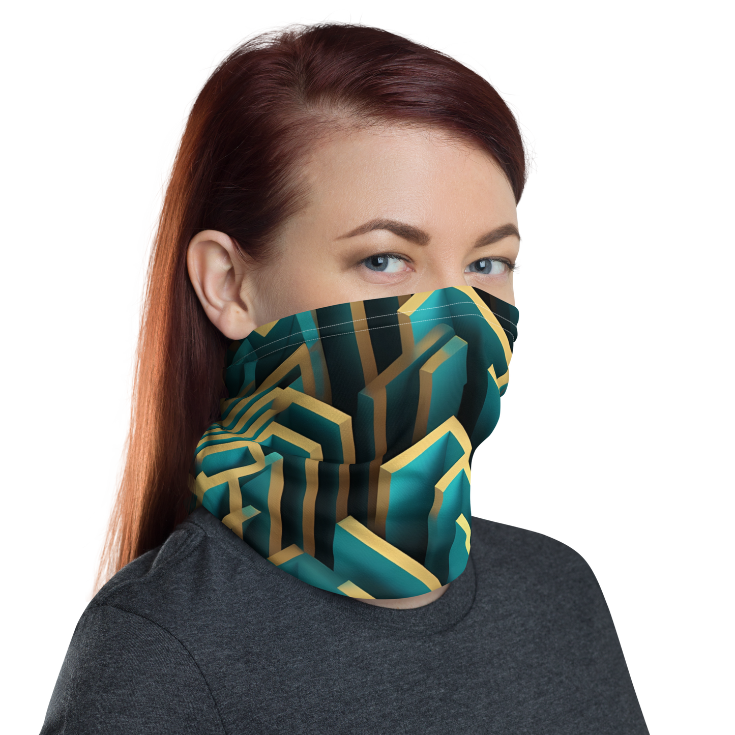 3D Maze Illusion | 3D Patterns | All-Over Print Neck Gaiter - #5