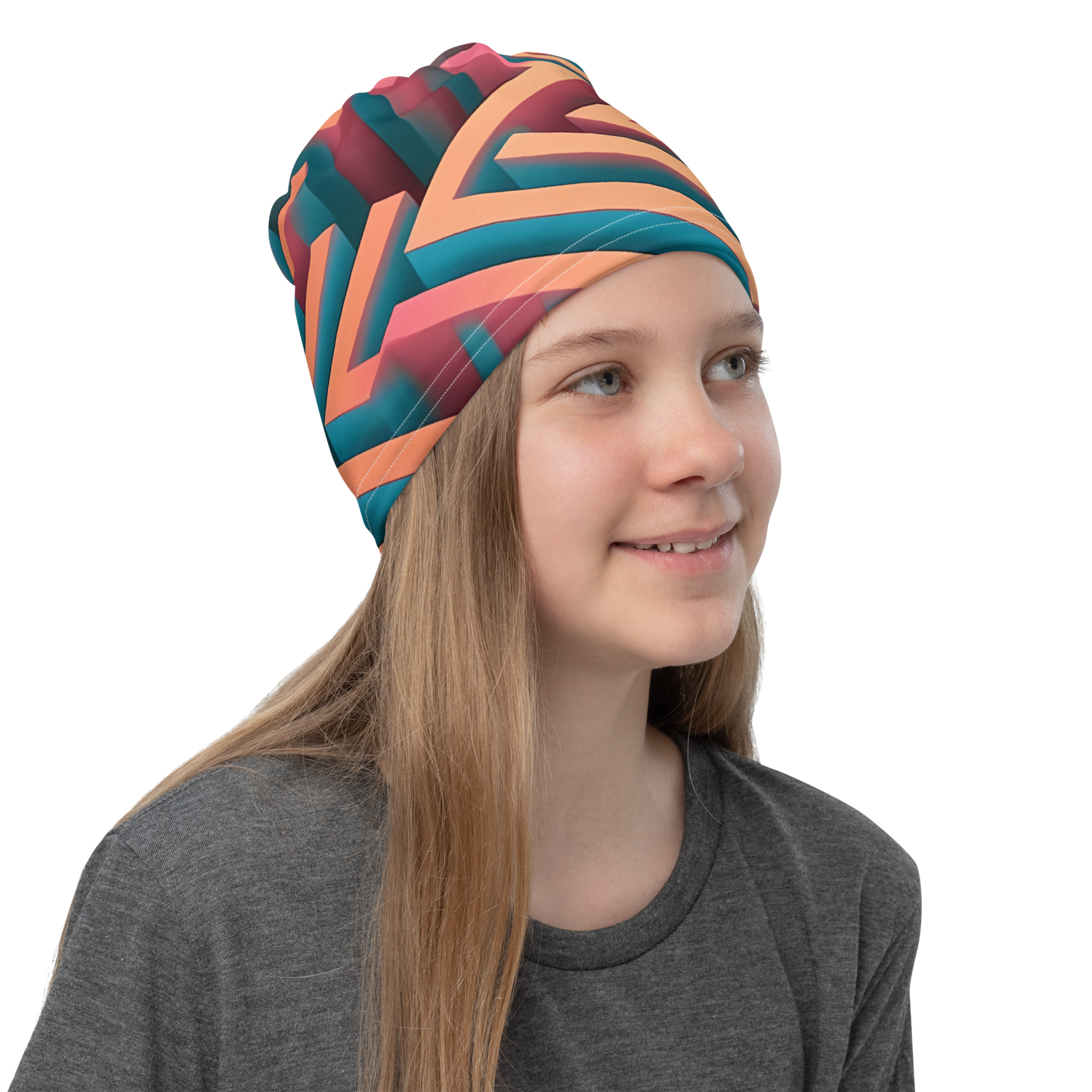 3D Maze Illusion | 3D Patterns | All-Over Print Neck Gaiter - #1