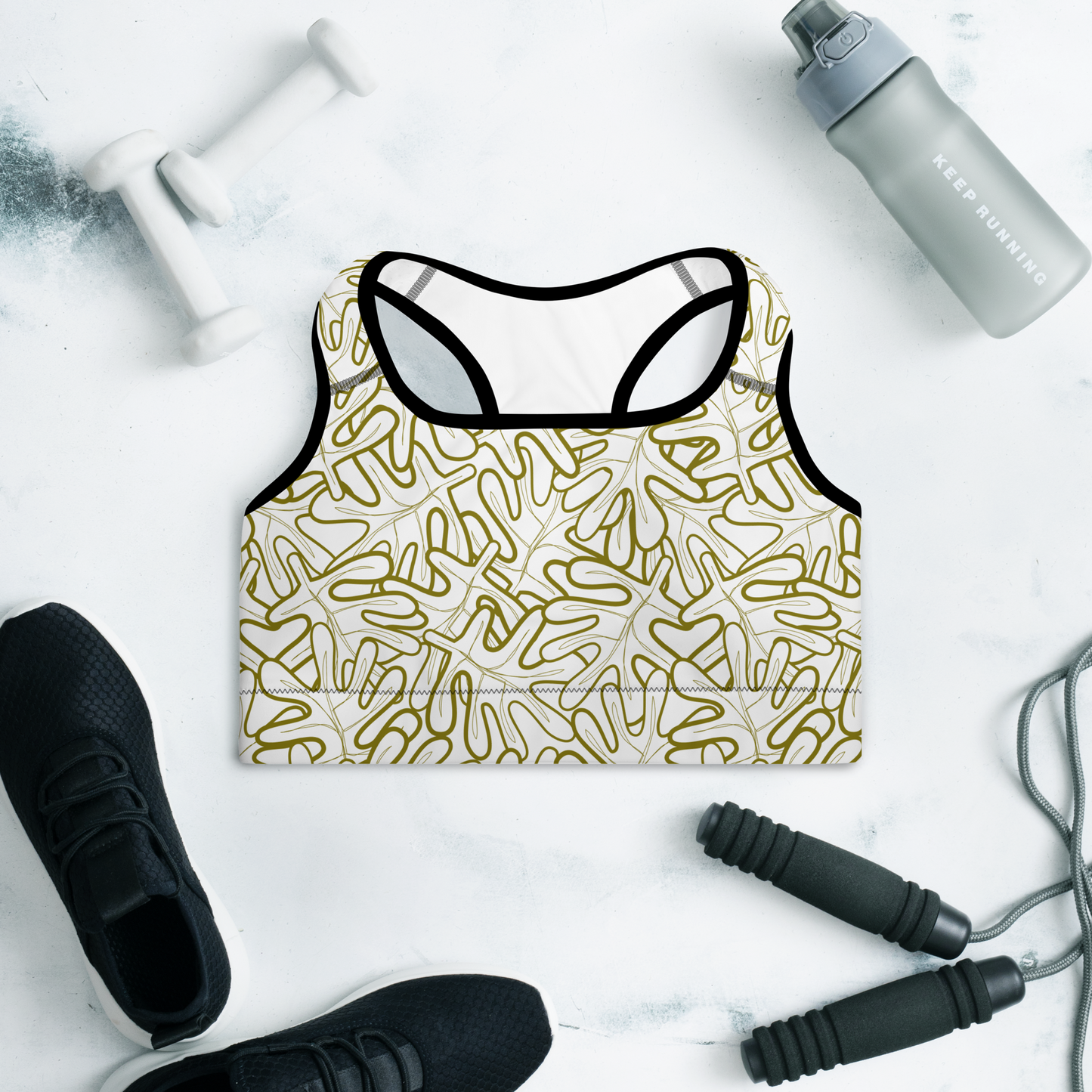 Colorful Fall Leaves | Seamless Patterns | All-Over Print Padded Sports Bra - #2