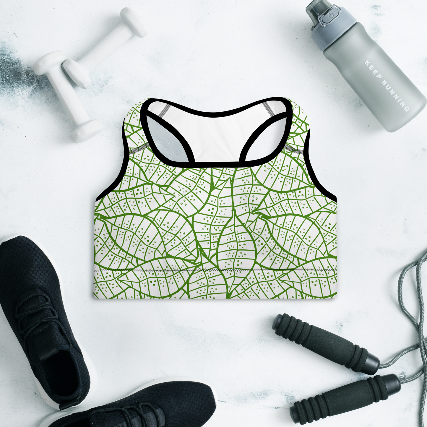 Colorful Fall Leaves | Seamless Patterns | All-Over Print Padded Sports Bra - #4