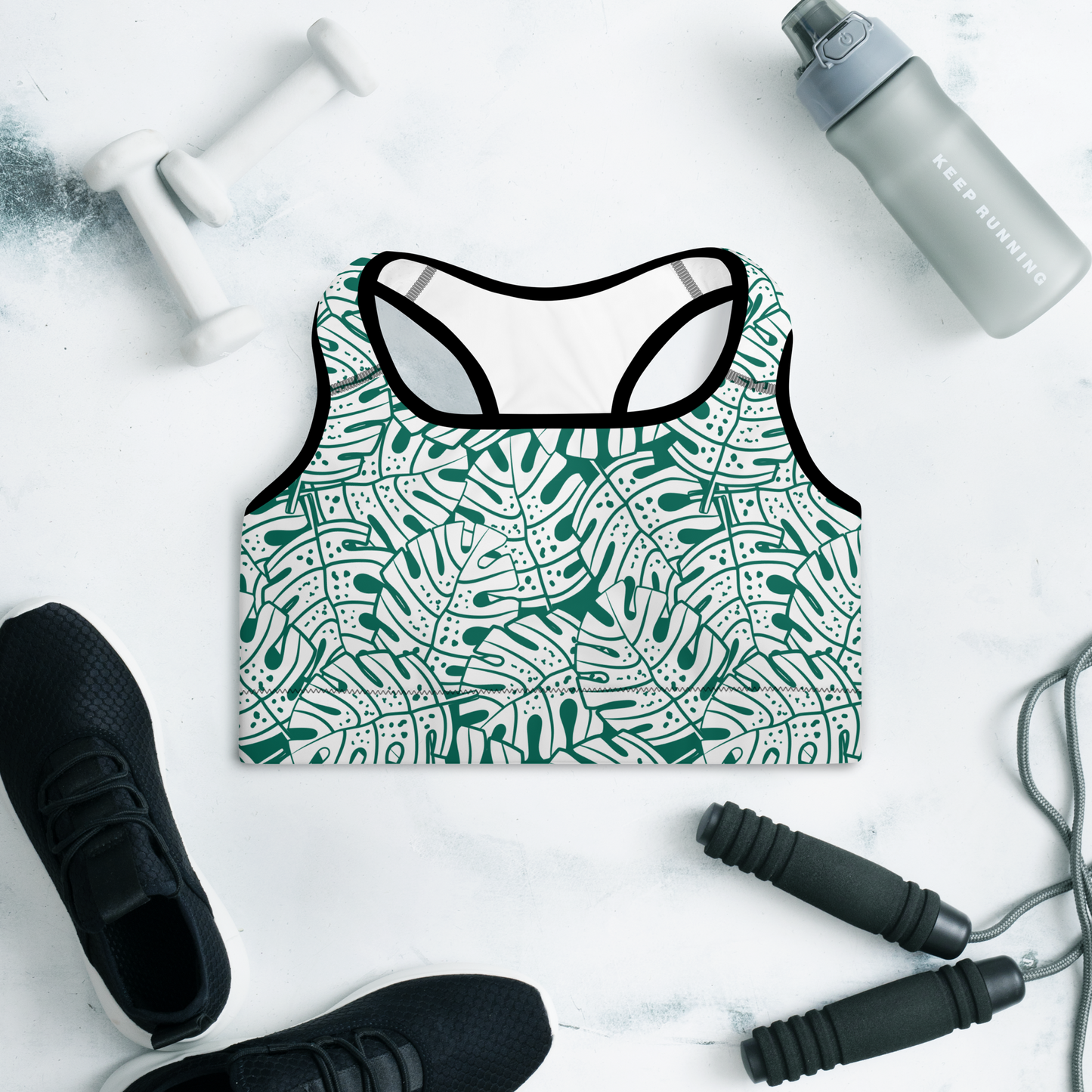 Colorful Fall Leaves | Seamless Patterns | All-Over Print Padded Sports Bra - #9