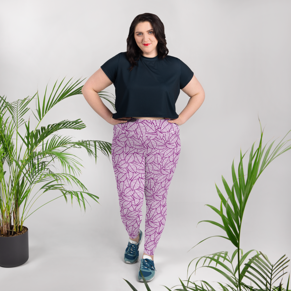 Colorful Fall Leaves | Seamless Patterns | All-Over Print Plus Size Leggings - #7