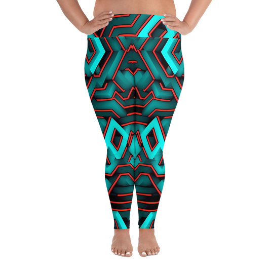 3D Maze Illusion | 3D Patterns | All-Over Print Plus Size Leggings - #2