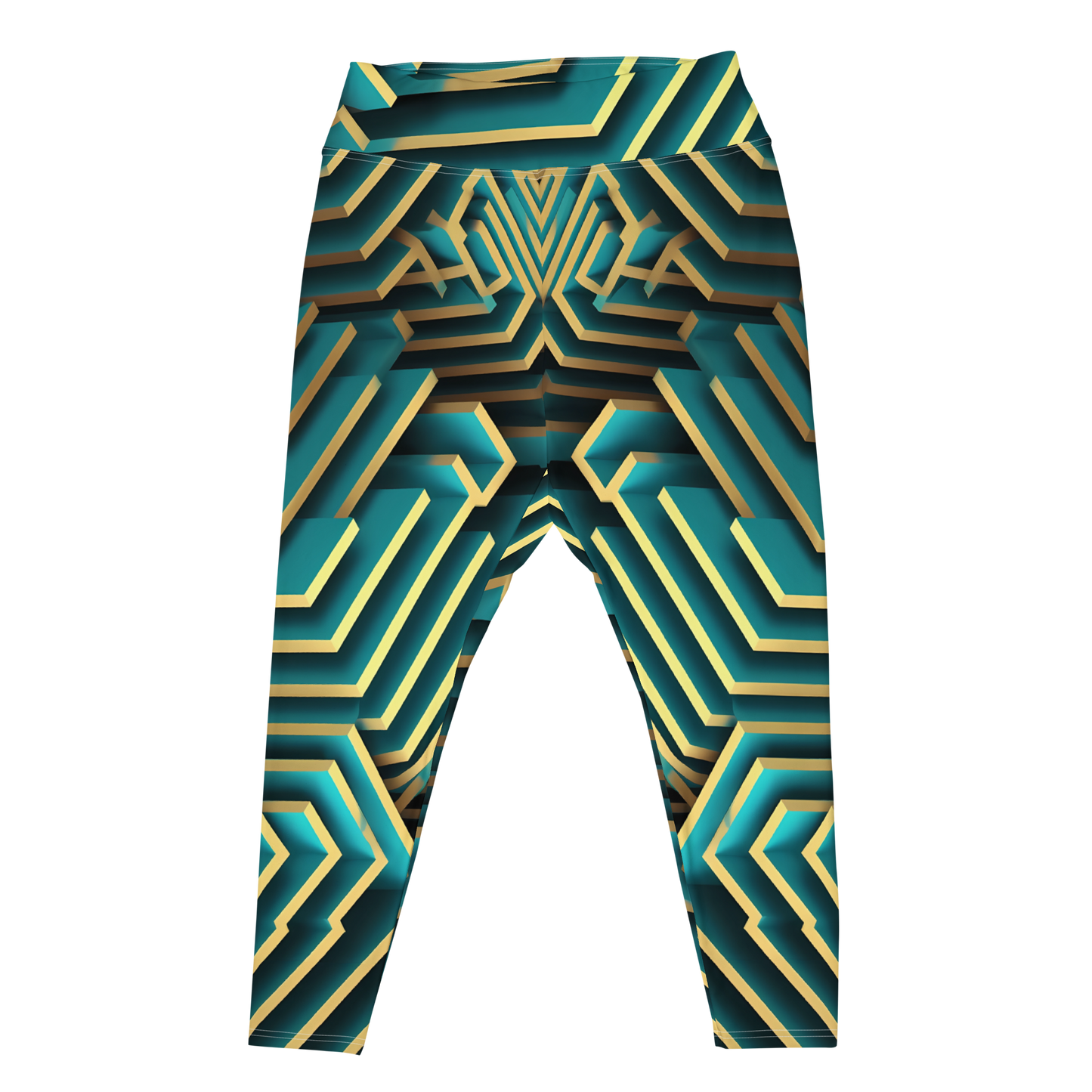 3D Maze Illusion | 3D Patterns | All-Over Print Plus Size Leggings - #5