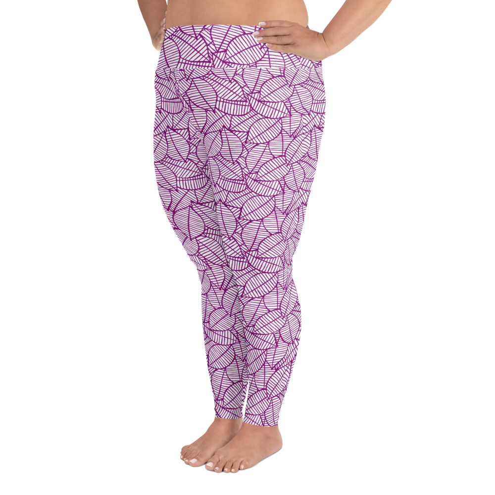 Colorful Fall Leaves | Seamless Patterns | All-Over Print Plus Size Leggings - #7